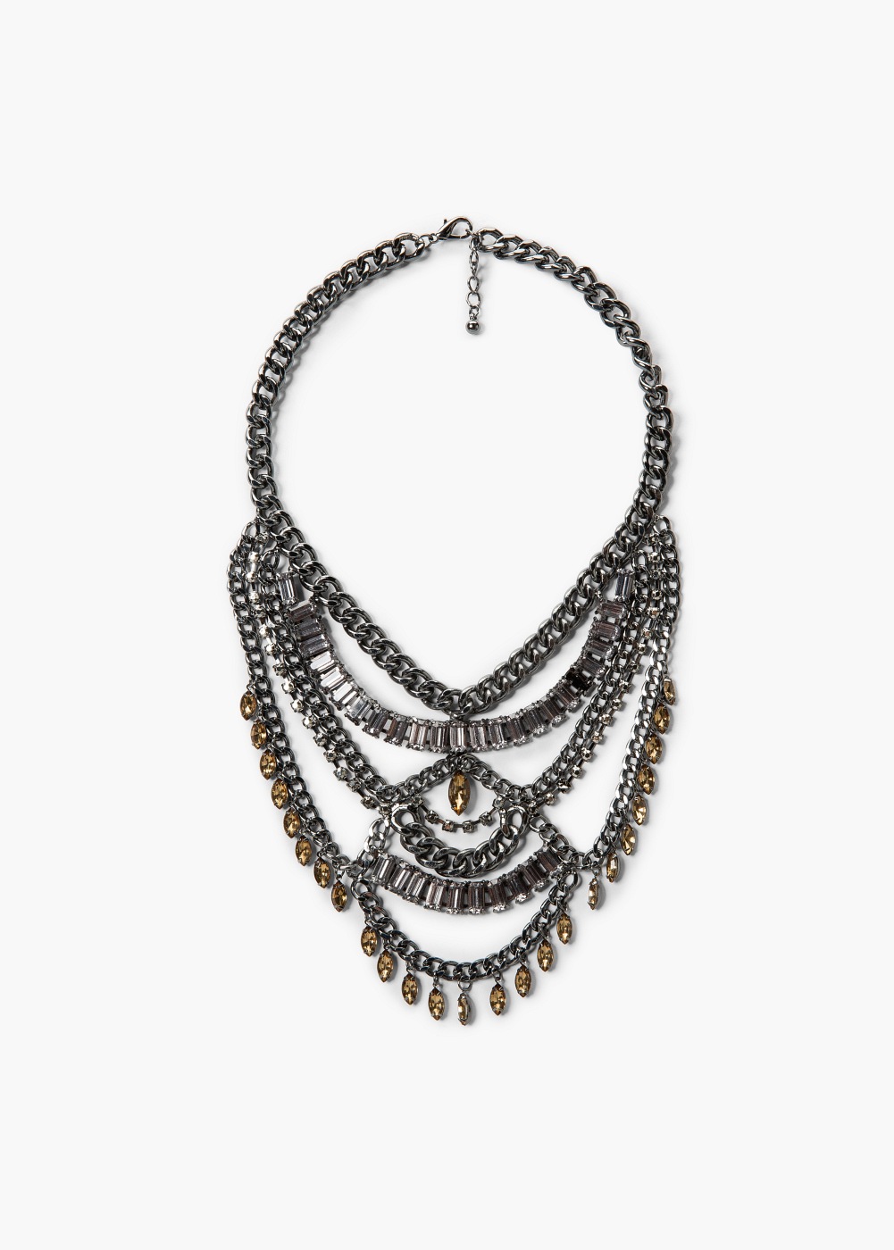 Collar cascada de cristales. Mango.2015
